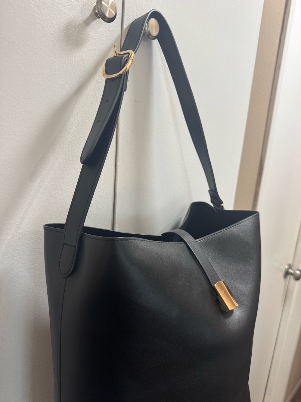 Old Navy Black Shoulder Hobo with Gold Accent - Picture 2 of 6